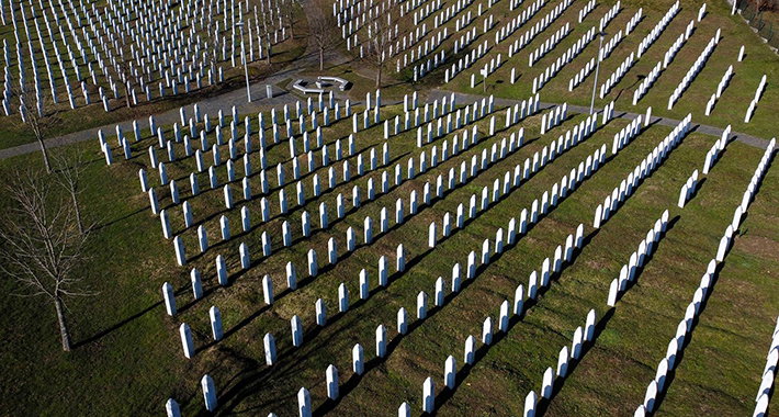 22.02.2021. Potocari, Fotografija iz zraka Memorijalnog centra Srebrenica-Potocari.