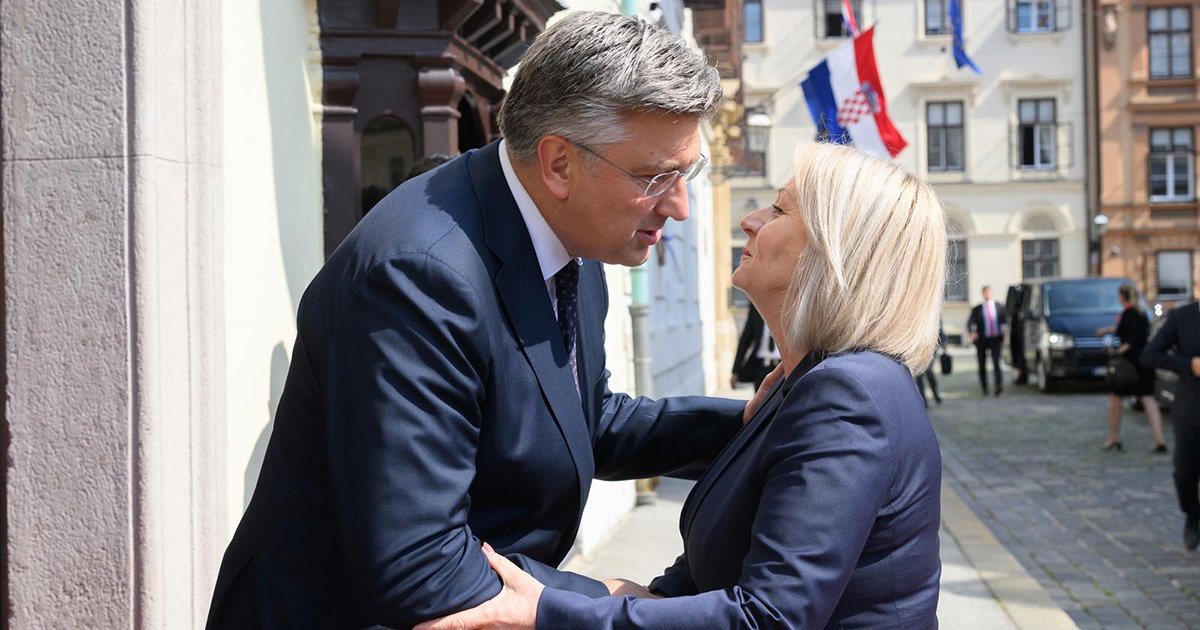 Andrej Plenković primio je u Banskim dvorima Borjanu Krišto, predsjedateljicu Vijeća ministara