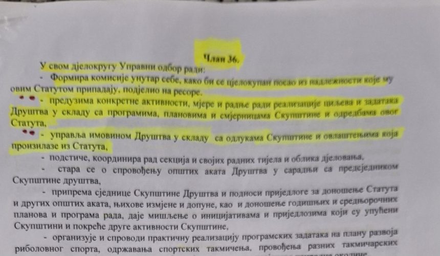 status ovlastenja Upravnog odbora