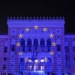 Sarajevo: Vijećnica osvijetljena bojama zastave EU povodom preporuke o dodjeli kandidatskog statusa BiH