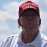 Former President Donald J. Trump visits the driving range at LIV Golf Bedminster 2023 - 13 Aug 2023