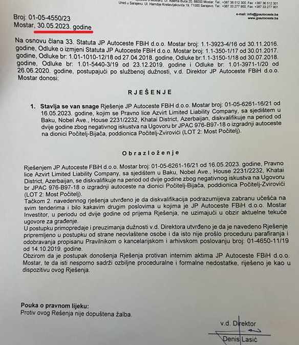 lasić diskvalifikacija azvirt