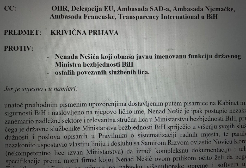 Krivična prijava protiv Nešića
