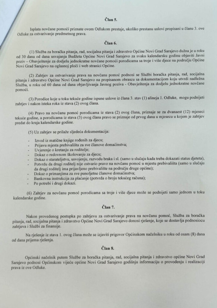 Odluka Općinskog vijeća Novi grad