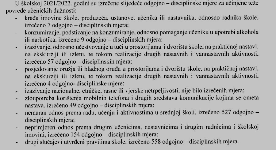 Krivična djela srednjoškolaca u Sarajevu