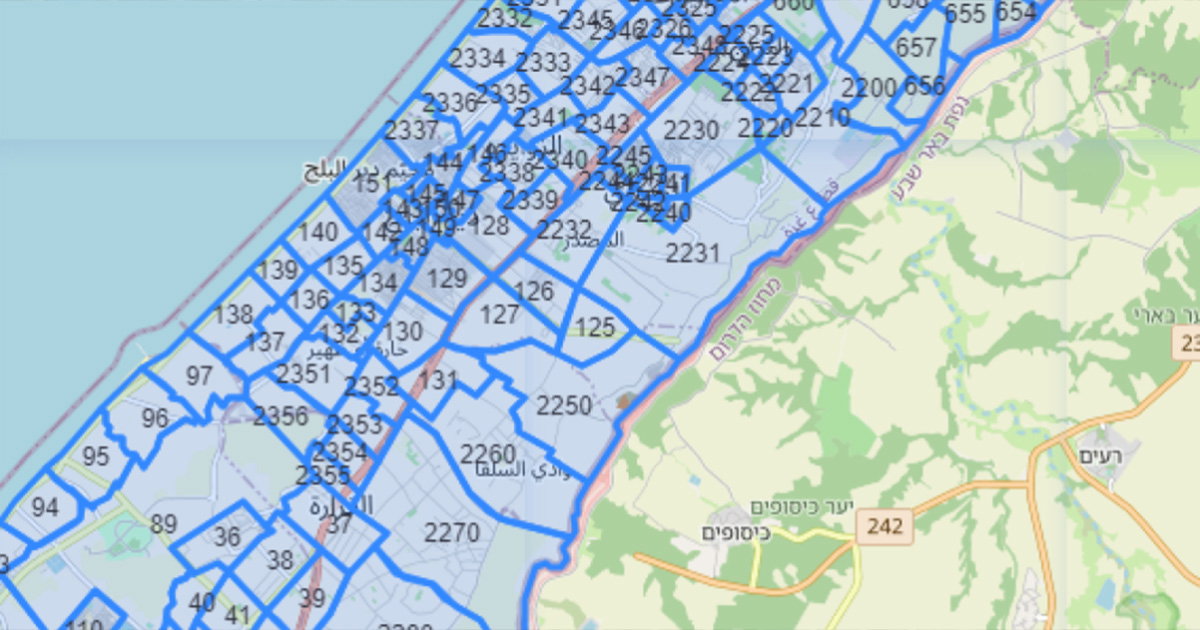 mapa gaza
