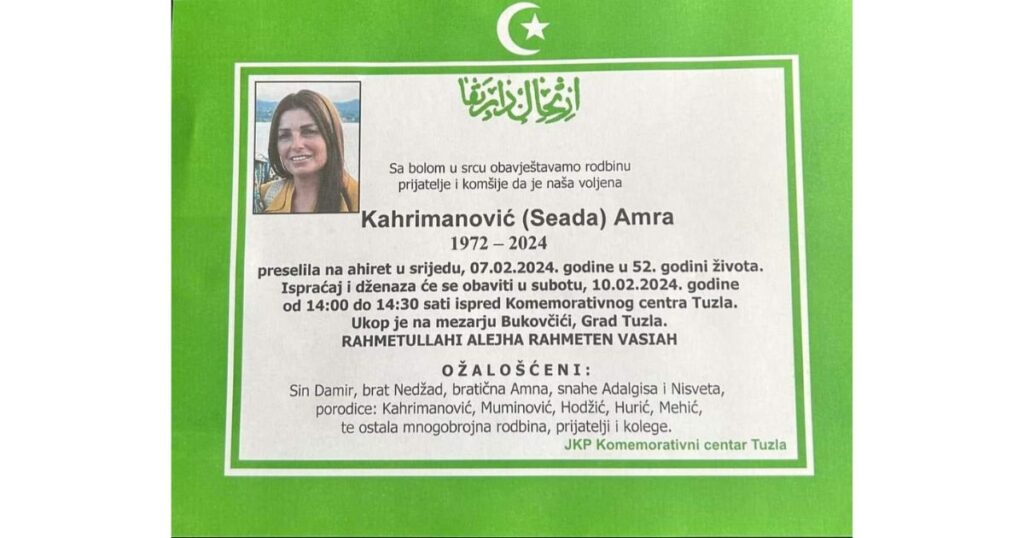 amra kahrimanović dženaza