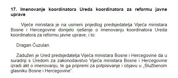 Slika: Zapisnik sa vanredne sjednice VMBiH od 15. 10. 2019. godine