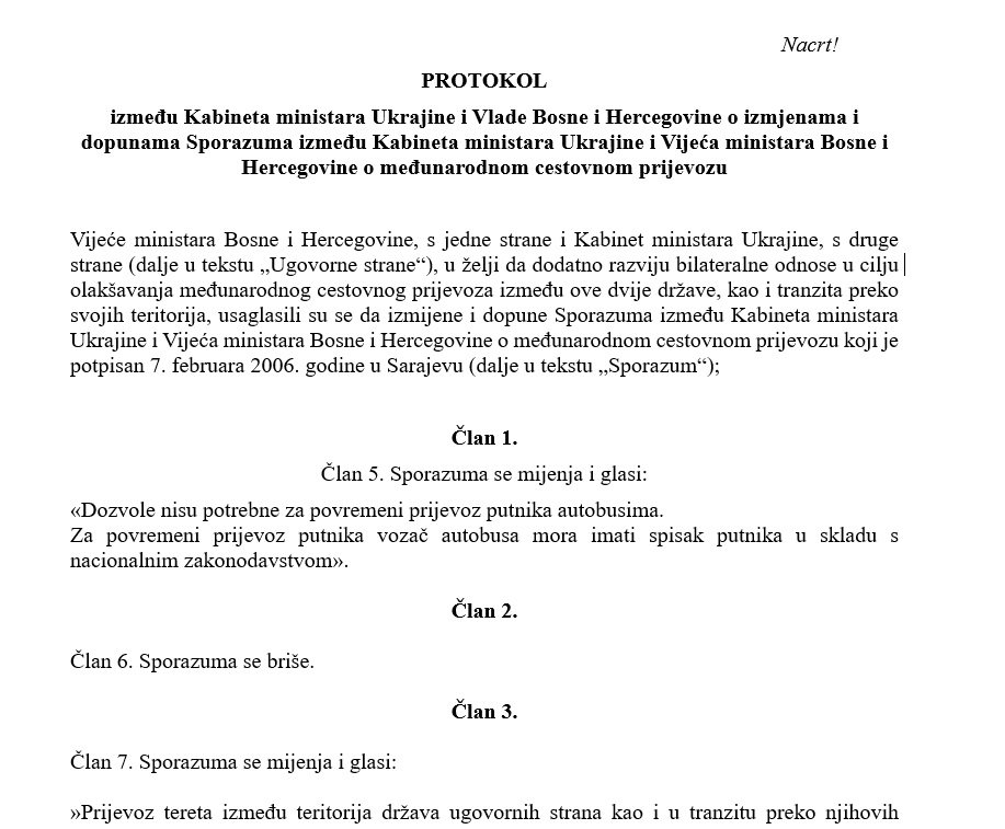 faksimil nacrta izmjena sporazuma