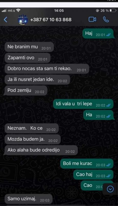 poruke koje su razmjenjivali rijalda haci i sead ahmetović