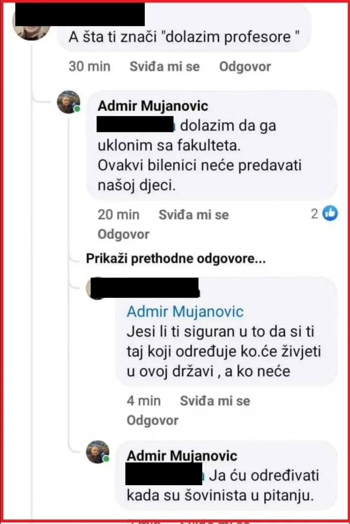 franjo sarcevic prijetnje