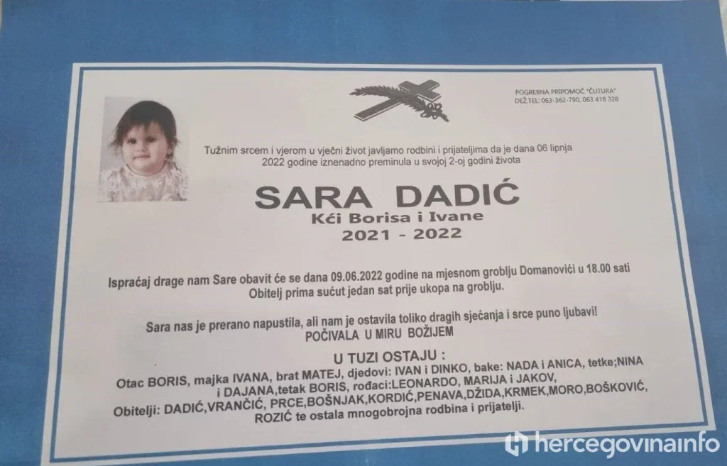 sara dadic smrtovnica