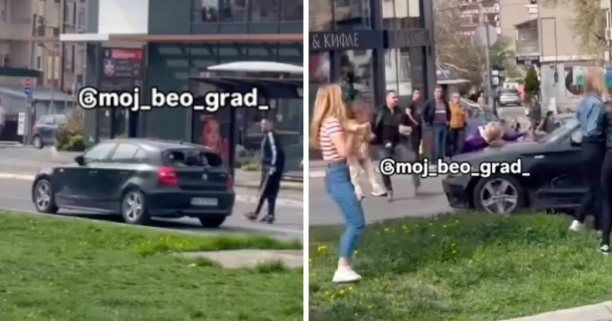 autom pkroz demonstrante u beogradu
