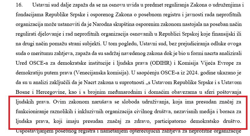 faksimil odluke ustavnog suda BiH o posebnom registru