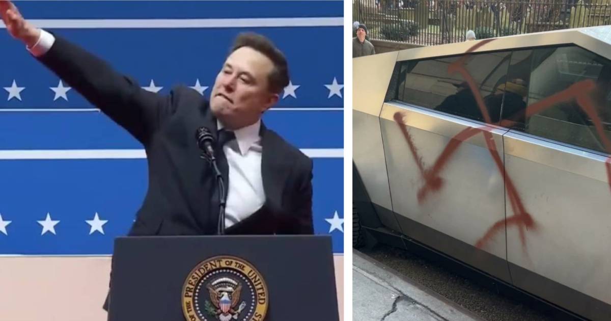 musk tesla svastika