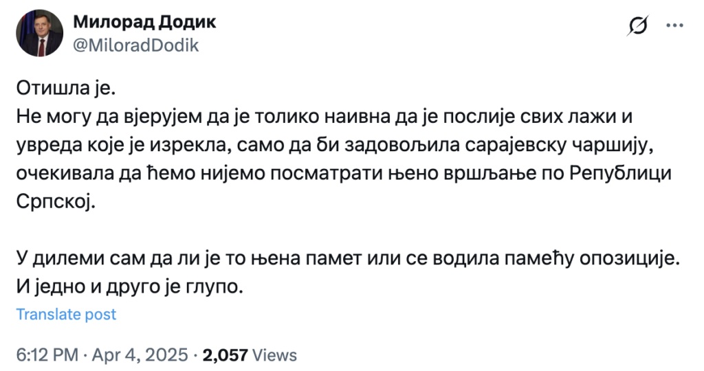 dodik objava