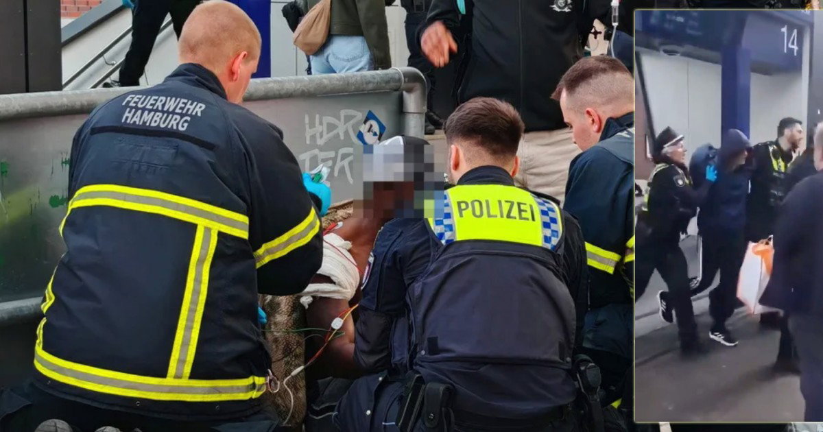 hamburg napad nozem privodjenje osumnjicene zene i pruzanje pomoci ozlijedjenima