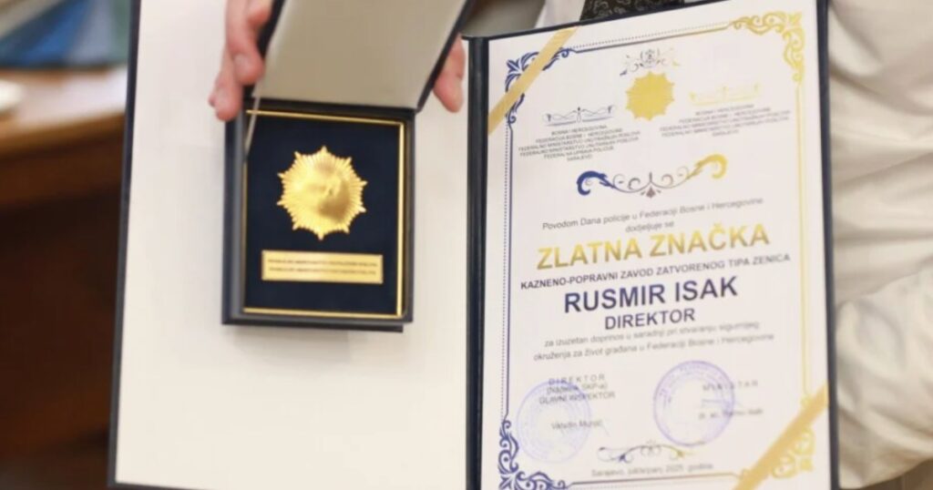 zlatna znacka i priznanje za rusmira isaka