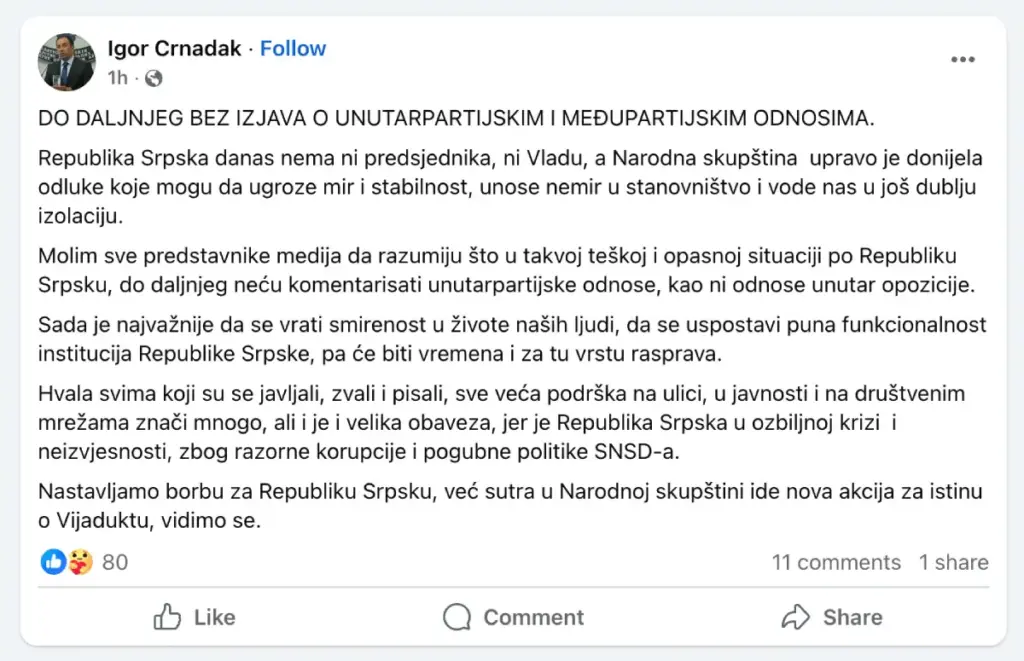 status crnadak na facebooku