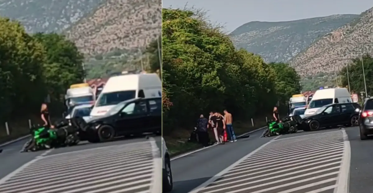 nesreca mostar motociklist