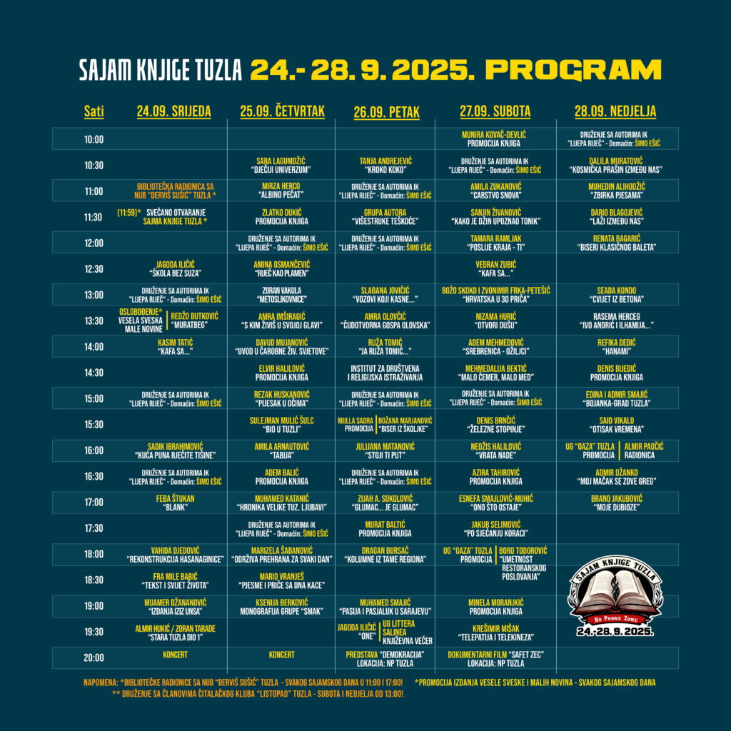 sajam knjige program