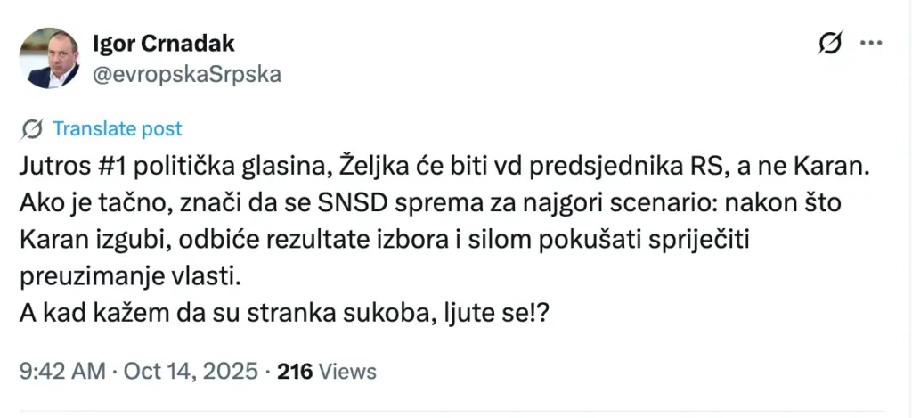crnadak objava x