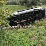 Kombi sletio s ceste i prevrnuo se prevrtanje
