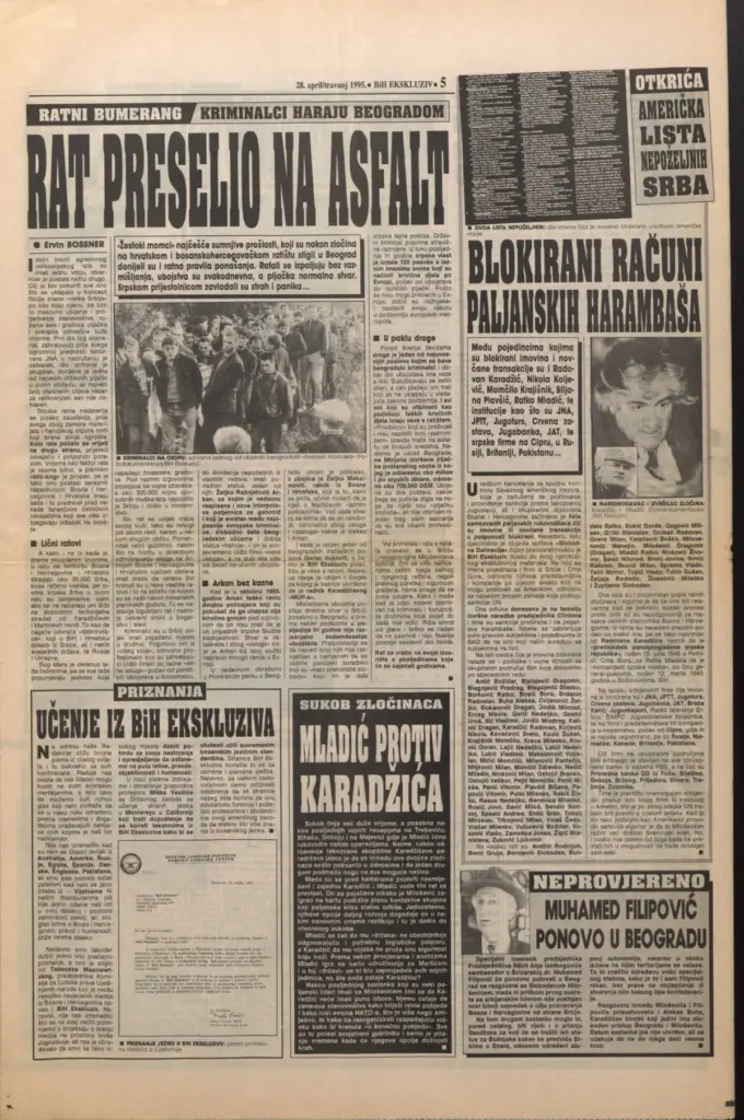 faksimil i novina devedesetih