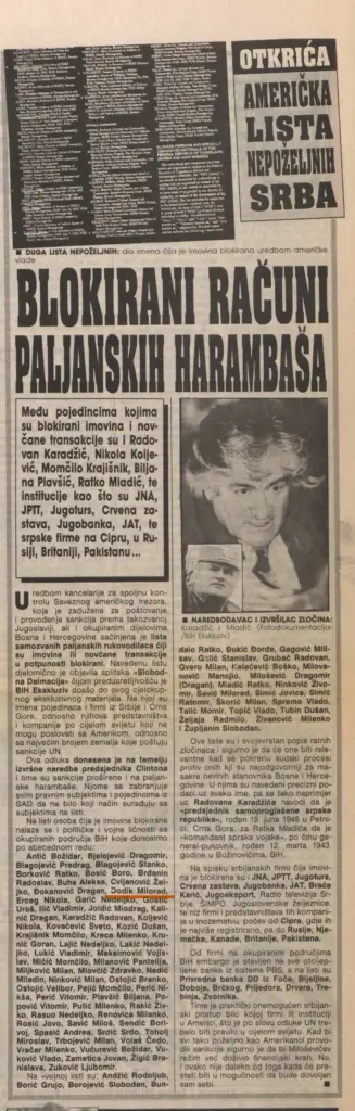 faksimil iz novina carna lista americka