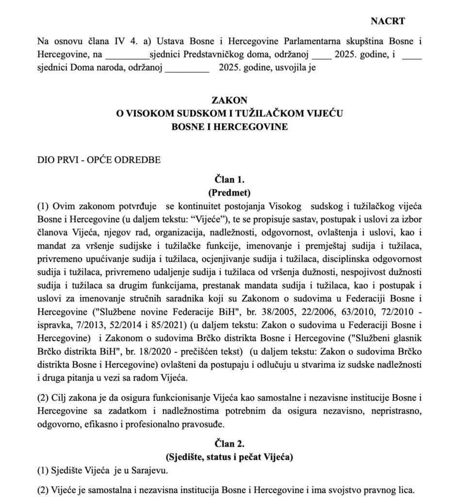 Nacrt zakona o VSTV-u