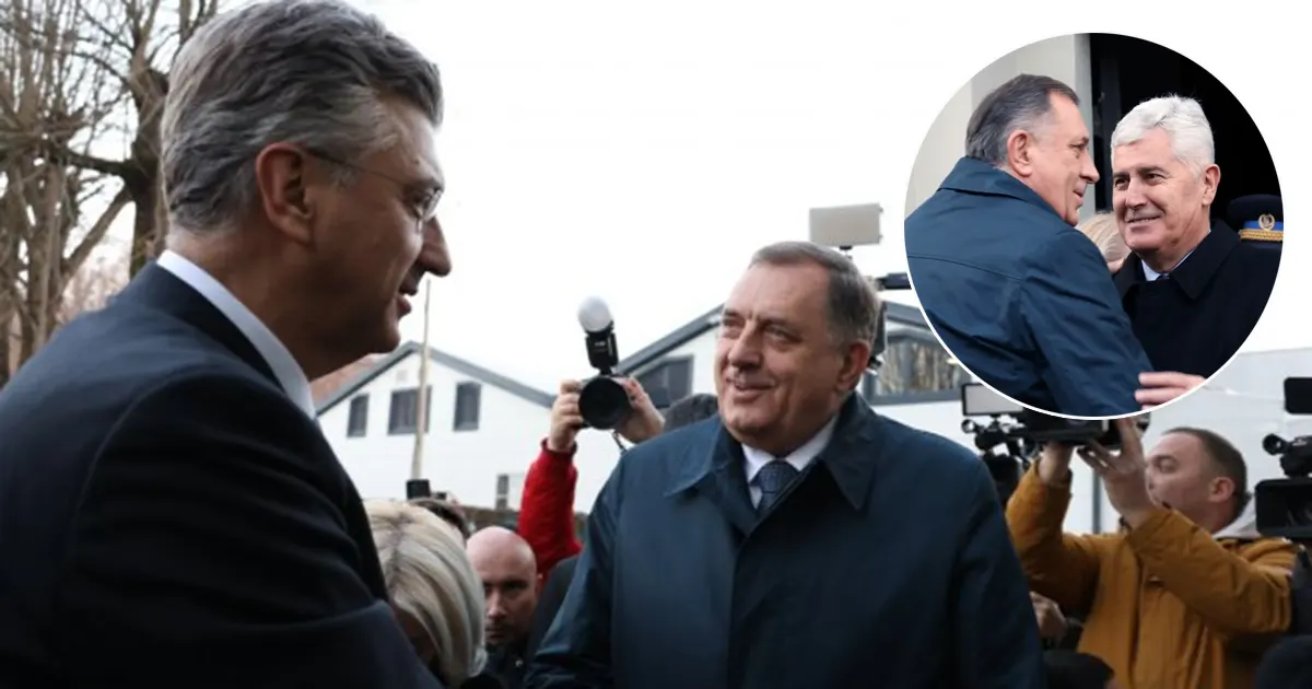 Plenkovića dočekali Dodik i Čović
