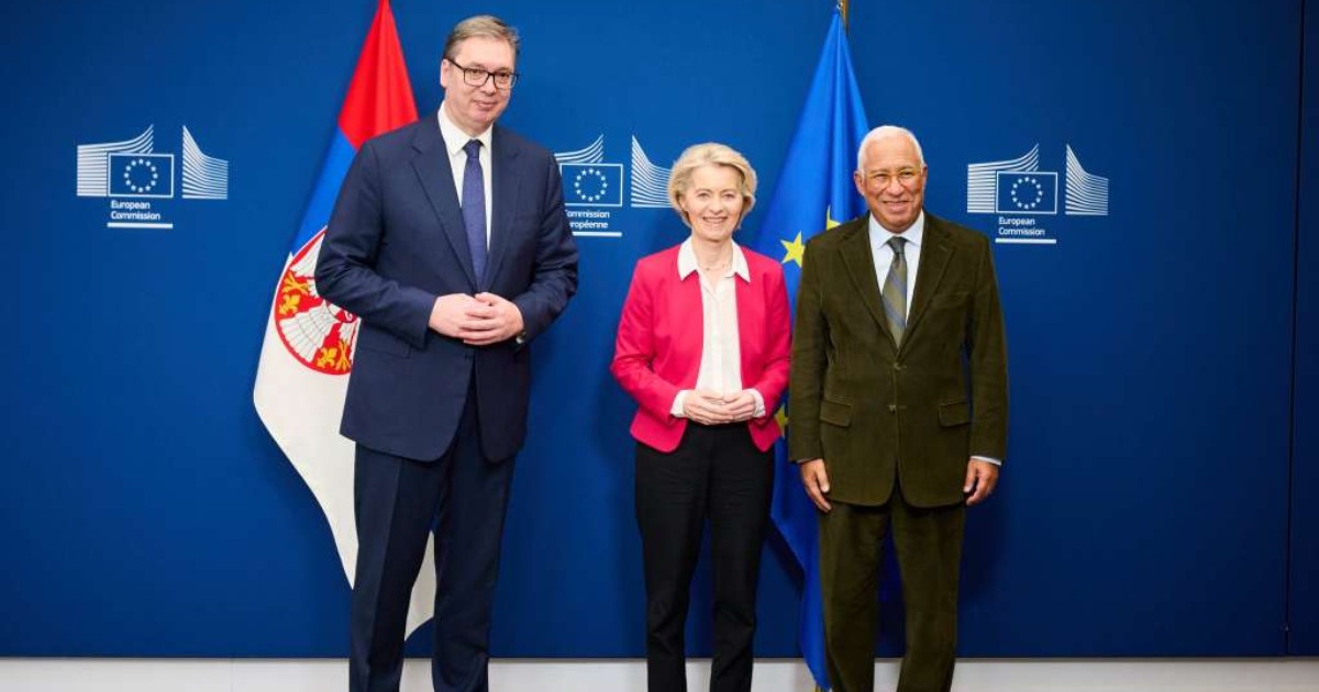 Aleksandar Vučić, Ursula von der Leyen i Antonio Costa