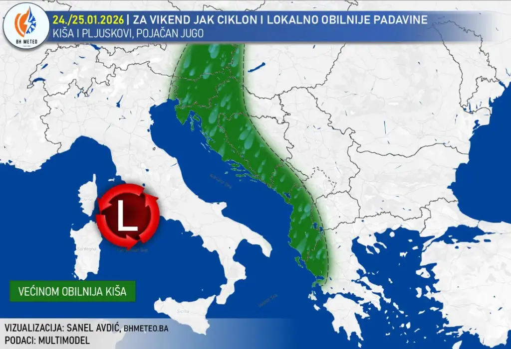 S juga u BiH stižu padavine