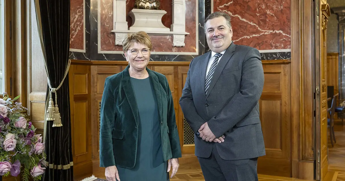 Ambasador Boro Bronza na prijemu kod predsjednice Švicarske Konfederacije Viole Amherd