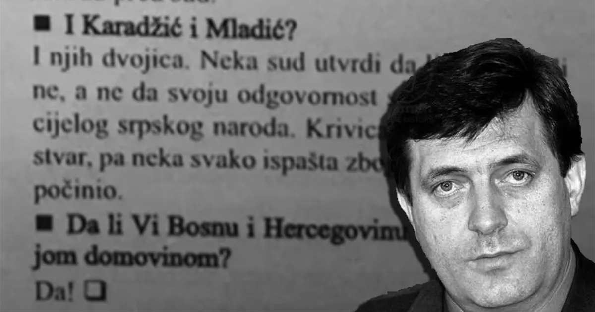 Dodikov intervju iz 1996. za Slobodnu Bosnu