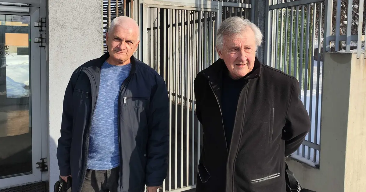 Predrag Markočević (lijevo) sa svojim punomoćnikom Duškom Panićem ispred Suda BiH