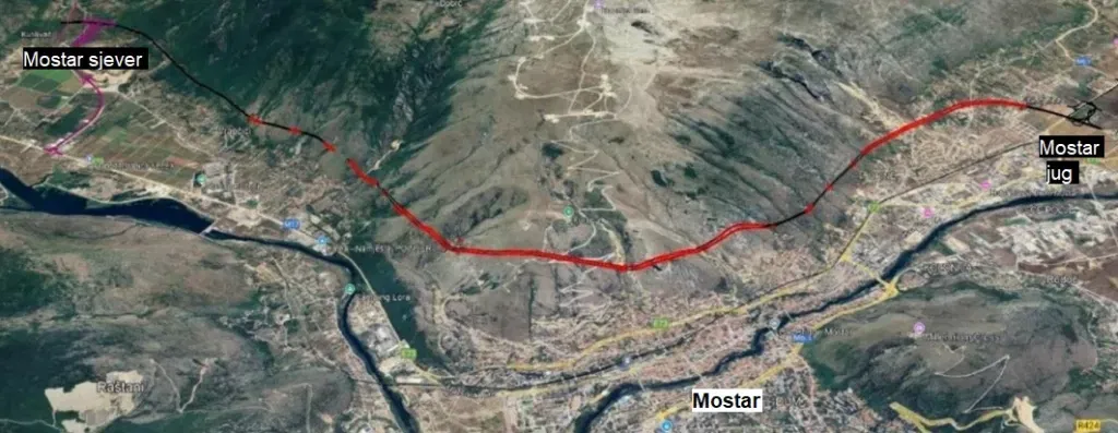 Trasa prolazi kroz brdovito i planinsko područje, zbog čega je projekt izuzetno složen