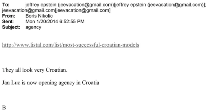Nikolićev mail poslan Epsteinu