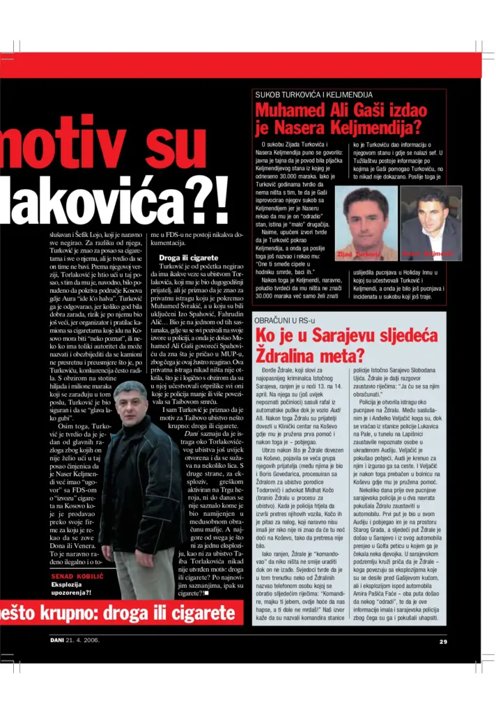 Tekst magazina Dani iz 2006. godine o ubistvu Taiba Torlakovića