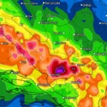 Na slici prognozirana količina padavina do petka ujutro