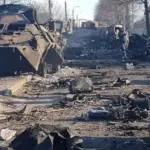 Uništena ruska kolona vozila u Buči na početku rata