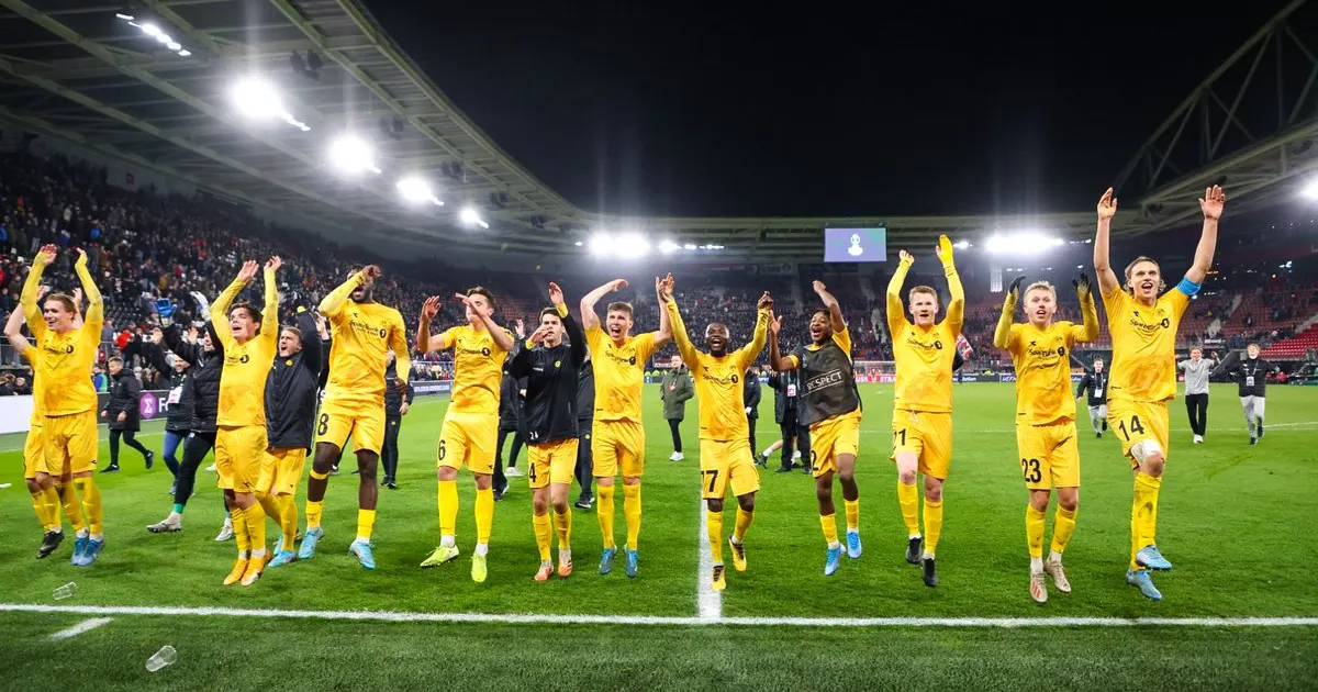 Slavlje igrača Bodo Glimta nakon pobjede nad Interom
