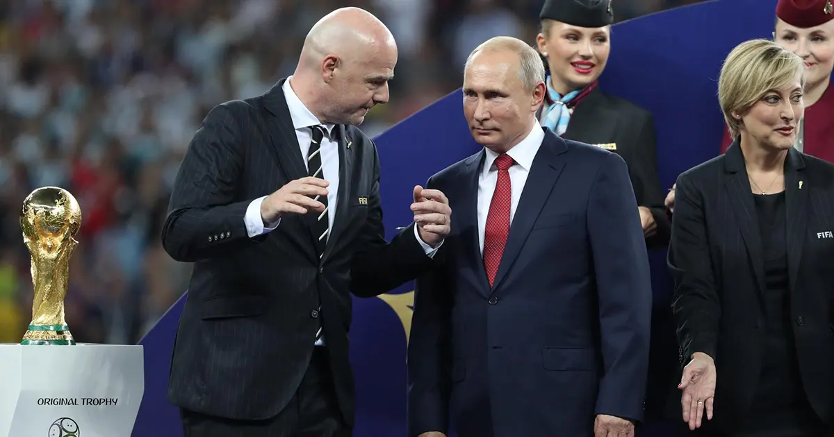 Gianni Infantino i Vladimir Putin na finalu Mundijala 2018. u Moskvi
