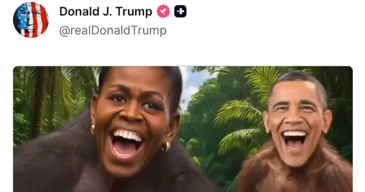 Trump podijelio video u kojem su Barack i Michelle Obama prikazani kao majmuni