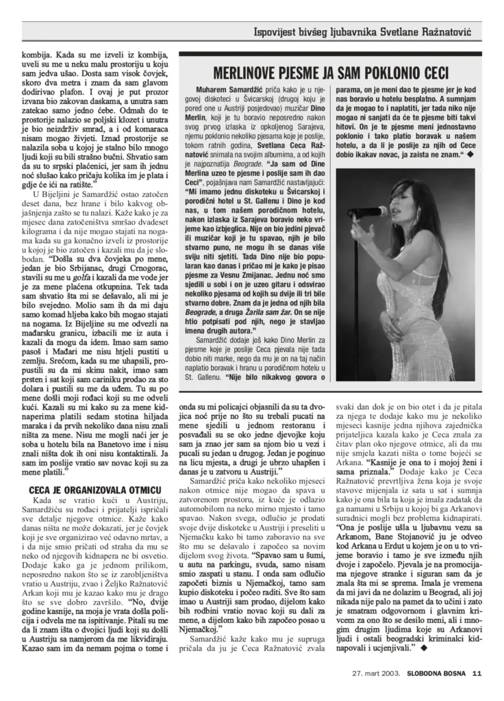 Tekst je izašao u Slobodnoj Bosni u martu 2013. godine