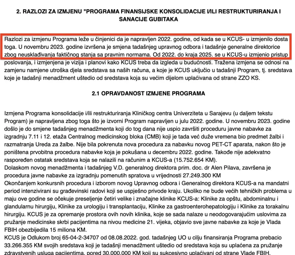 Faksimil akta Upravnog odbora KCUS-a
