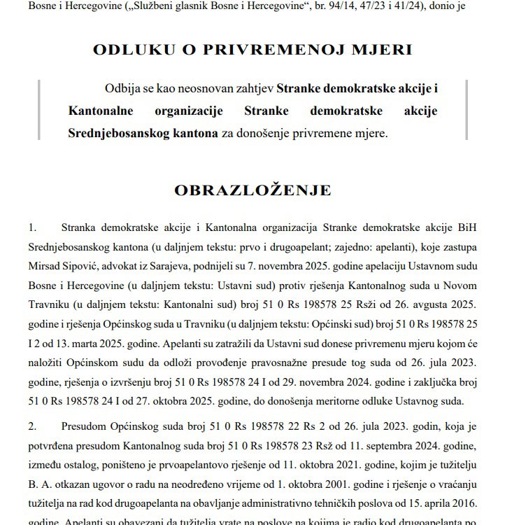 faksimil presude UStavnog suda