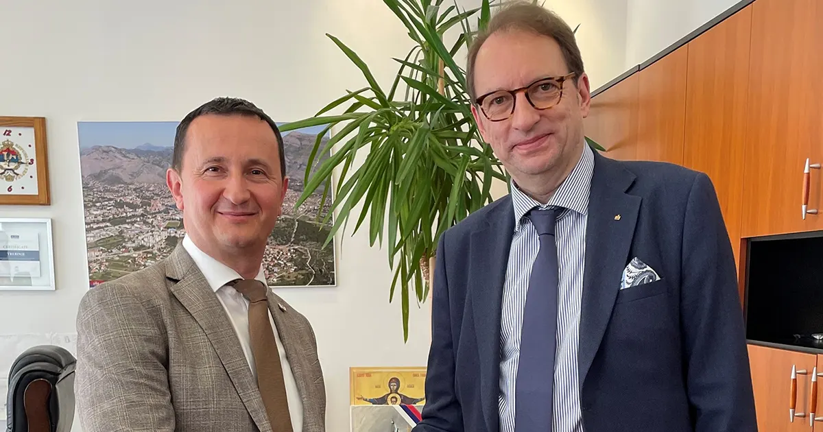 Gradonačelnik Trebinja Mirko Ćurić i Predsjednik Uprave Sparkasse Bank BiH Amir Softić