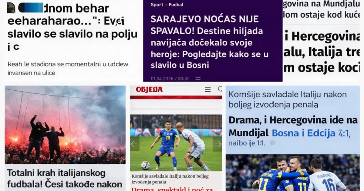 Naslovnice crnogorskih medija nakon plasmana BiH ns SP