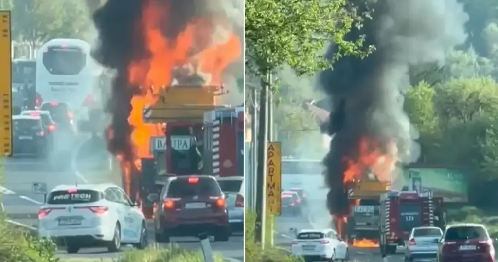 Gori na cesti: Veliki požar zahvatio kamion na M-18, saobraćaj potpuno obustavljen